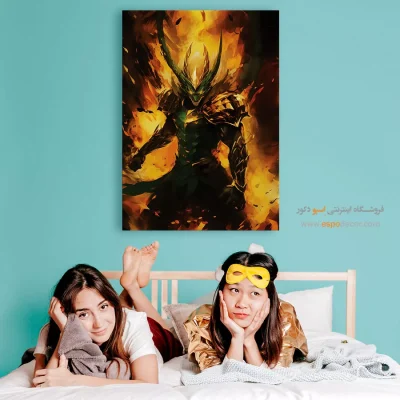 تابلو انیمه با رنگهای گرم