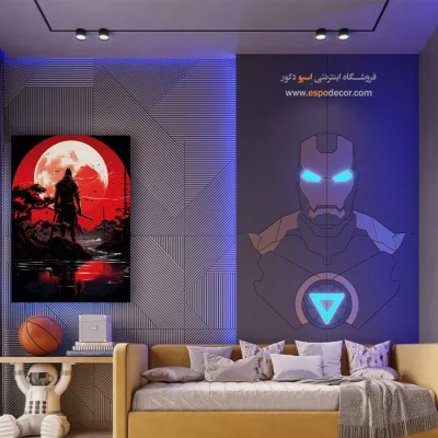 خرید تابلو انیمه برای هواداران انیمه - سایه‌روشن بنفش – تابلو انیمه - اسپو دکور