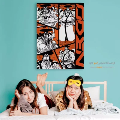 خرید تابلو انیمه با طرح‌های رنگی - موج نیلی – تابلو انیمه - اسپو دکور