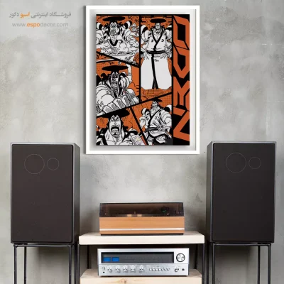 خرید تابلو انیمه با طرح‌های رنگی - موج نیلی – تابلو انیمه - اسپو دکور