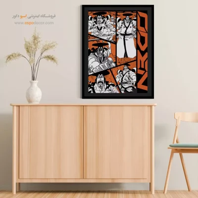 خرید تابلو انیمه با طرح‌های رنگی - موج نیلی – تابلو انیمه - اسپو دکور