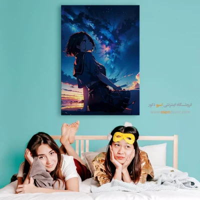 خرید اینترنتی تابلو انیمه کارتونی - دختر انیمه ای – تابلو انیمه - اسپو دکور