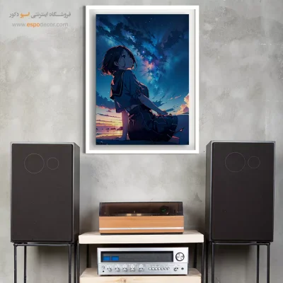 خرید اینترنتی تابلو انیمه کارتونی - دختر انیمه ای – تابلو انیمه - اسپو دکور