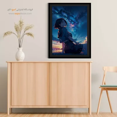 خرید اینترنتی تابلو انیمه کارتونی - دختر انیمه ای – تابلو انیمه - اسپو دکور