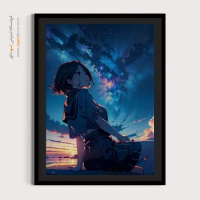 خرید اینترنتی تابلو انیمه کارتونی - دختر انیمه ای – تابلو انیمه - اسپو دکور