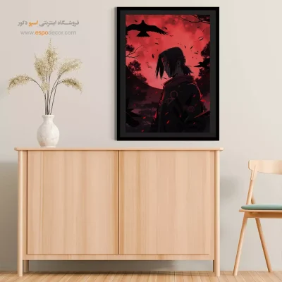 تابلو فانتزی با تم قرمز - ایتاچی – تابلو انیمه - اسپو دکور