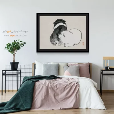 توله سگ های سیاه و سفید – تابلو نقاشی های بایرئی گاکان - اسپو دکور