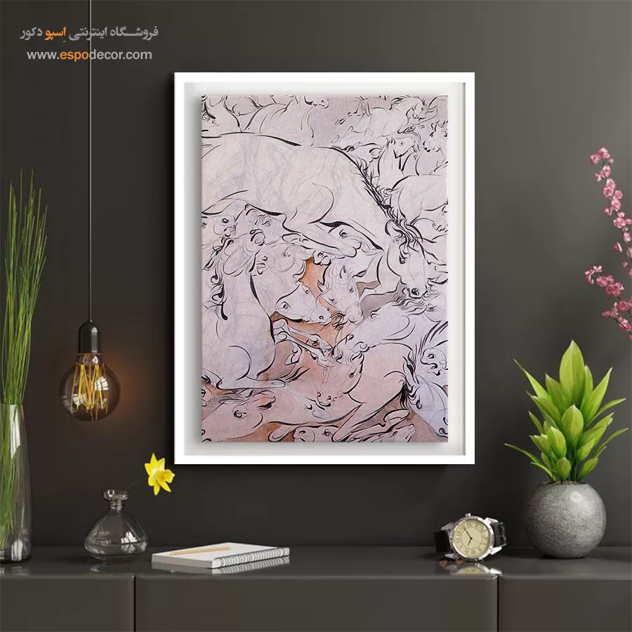 تابلو تزیینی - اسب – تابلو نقاشی های حسین بهزاد - اسپو دکور