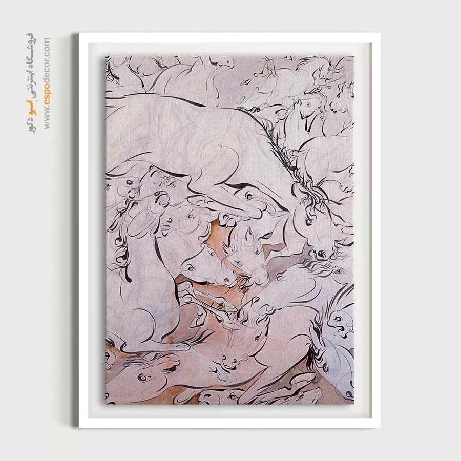 تابلو تزیینی - اسب – تابلو نقاشی های حسین بهزاد - اسپو دکور