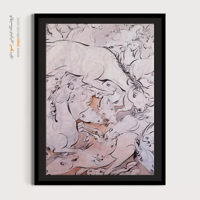 تابلو تزیینی - اسب – تابلو نقاشی های حسین بهزاد - اسپو دکور