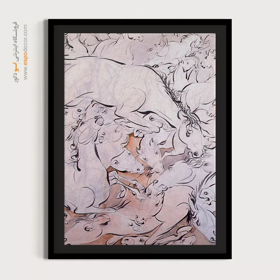 تابلو تزیینی - اسب – تابلو نقاشی های حسین بهزاد - اسپو دکور