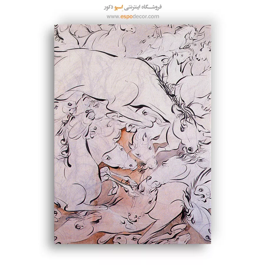 تابلو تزیینی - اسب – تابلو نقاشی های حسین بهزاد - اسپو دکور