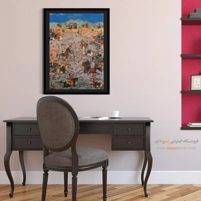 تابلو نقاشی مینیاتور - بازی چوگان – تابلو نقاشی های حسین بهزاد - اسپو دکور