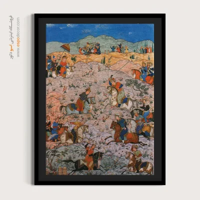 تابلو نقاشی مینیاتور - بازی چوگان – تابلو نقاشی های حسین بهزاد - اسپو دکور