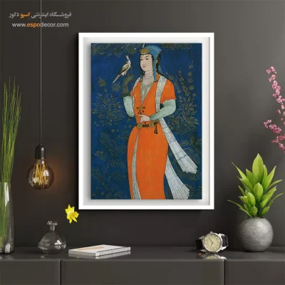 خرید تابلو نگارگری ایرانی - قوش – تابلو نقاشی های حسین بهزاد - اسپو دکور
