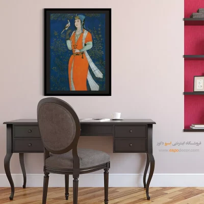 خرید تابلو نگارگری ایرانی - قوش – تابلو نقاشی های حسین بهزاد - اسپو دکور