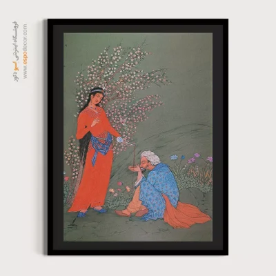 خرید مینیاتور ایران - یک لیوان شراب – تابلو نقاشی های حسین بهزاد - اسپو دکور