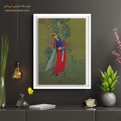 تابلو نقاشی سنتی ایرانی - بهار و نواختن سه تار – تابلو نقاشی های حسین بهزاد - اسپو دکور