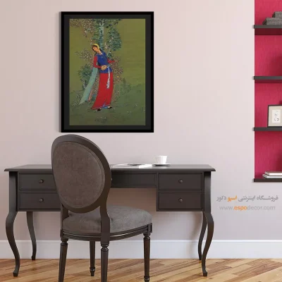 تابلو نقاشی سنتی ایرانی - بهار و نواختن سه تار – تابلو نقاشی های حسین بهزاد - اسپو دکور