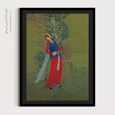 تابلو نقاشی سنتی ایرانی - بهار و نواختن سه تار – تابلو نقاشی های حسین بهزاد - اسپو دکور