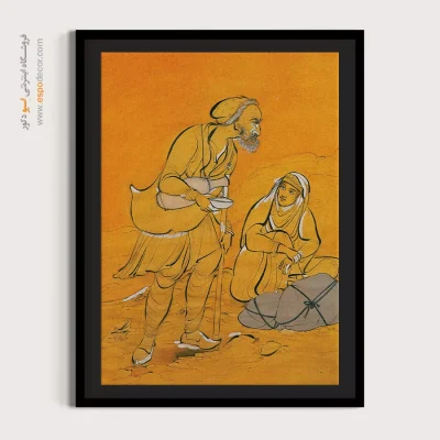 تابلو هنر ایرانی - حامل آب – تابلو نقاشی های حسین بهزاد - اسپو دکور