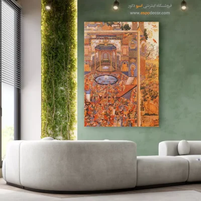 تابلو ایرانی با سبک بهزاد - یوسف و زنان مصری – تابلو نقاشی های حسین بهزاد - اسپو دکور