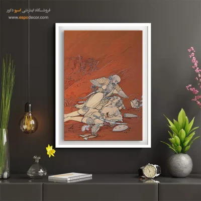 تابلو نفیس ایرانی - رستم و سهراب – تابلو نقاشی های حسین بهزاد - اسپو دکور