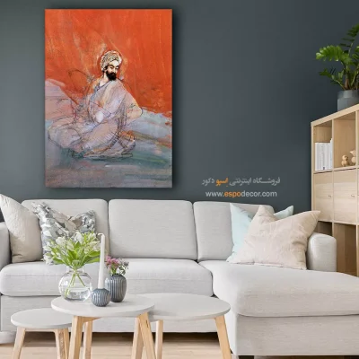 تابلو با طرح شاهنامه - رودکی – تابلو نقاشی های حسین بهزاد - اسپو دکور