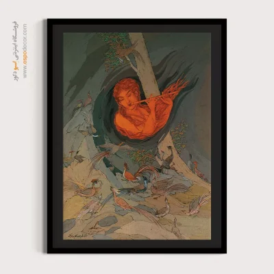 تابلو اتاق کار هنری - بشنو از نی چون حکایت میکند – تابلو نقاشی های حسین بهزاد - اسپو دکور