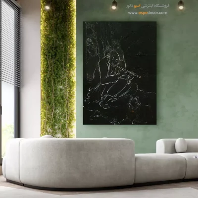 تابلوهای سنتی ایرانی برای خانه - فلوت نواز جوان – تابلو نقاشی های حسین بهزاد - اسپو دکور