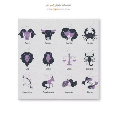 تابلو ۱۲ نماد ماه تولد دکوراتیو
