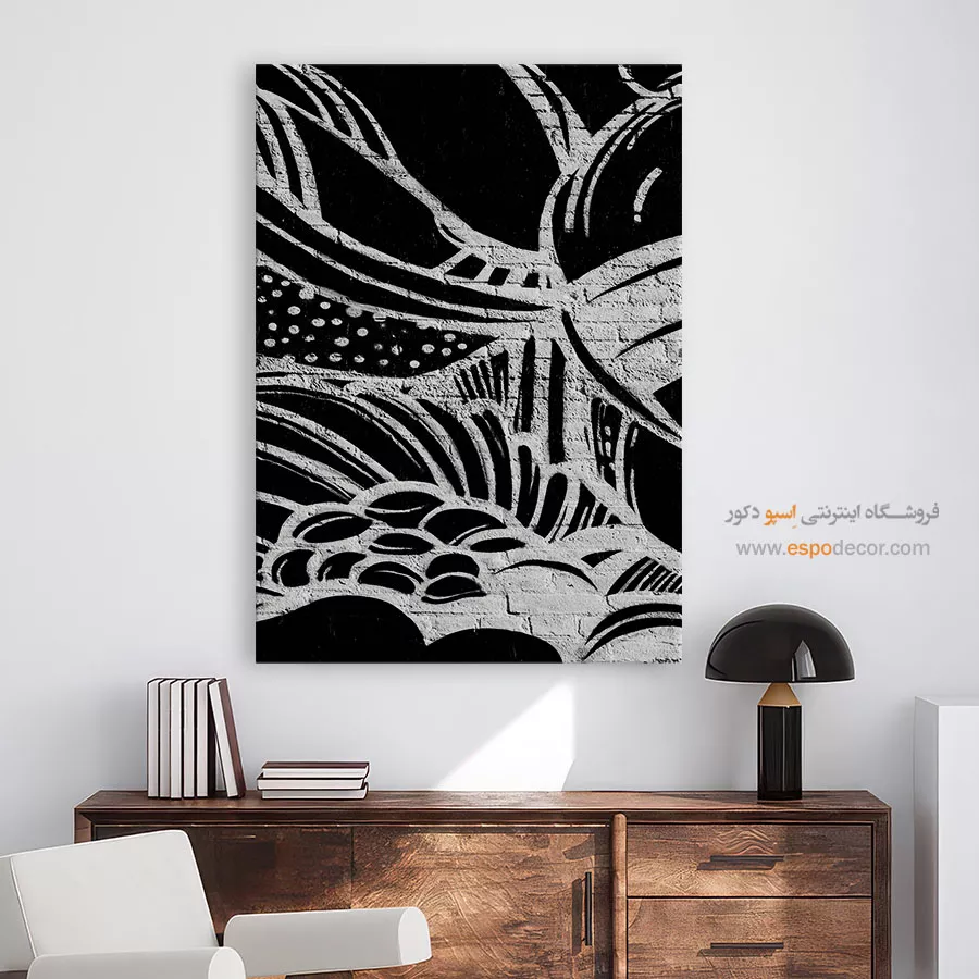 تابلو دکوراتیو با تصاویر زیبا - گرافیتی – تابلو سیاه و سفید - اسپو دکور