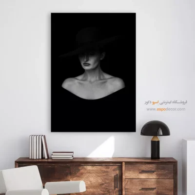 تابلو سیاه و سفید از زن - زن – تابلو سیاه و سفید - اسپو دکور