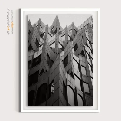 تابلو دکوراتیو شهری - اوج هندسه – تابلو سیاه و سفید - اسپو دکور