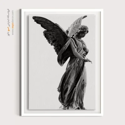تابلو بوم با تم قدرت و آرامش - الهه آرامش – تابلو سیاه و سفید - اسپو دکور