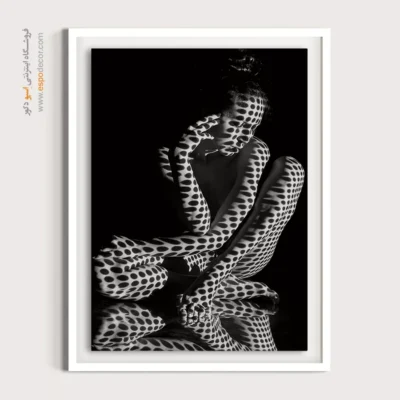 ابلو هنری انتزاعی - نقش و سایه – تابلو سیاه و سفید - اسپو دکور