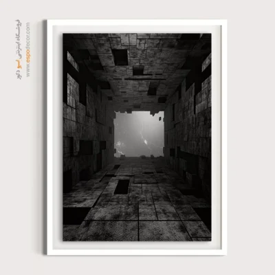 تابلو بوم معماری انتزاعی - بی‌انتها – تابلو سیاه و سفید - اسپو دکور