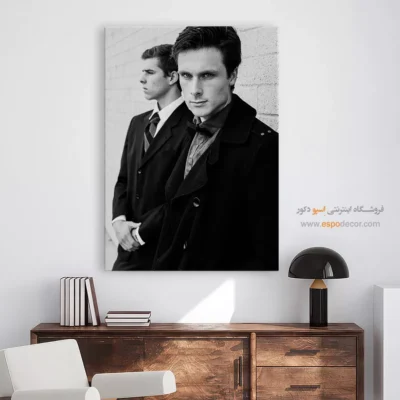 تابلو پرتره مردانه - ژست اشرافی – تابلو سیاه و سفید - اسپو دکور
