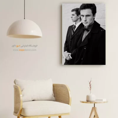 تابلو پرتره مردانه - ژست اشرافی – تابلو سیاه و سفید - اسپو دکور