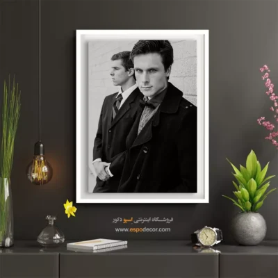 تابلو پرتره مردانه - ژست اشرافی – تابلو سیاه و سفید - اسپو دکور