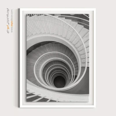 تابلو سیاه و سفید برای فضای هنری - سقوط دایره – تابلو سیاه و سفید - اسپو دکور