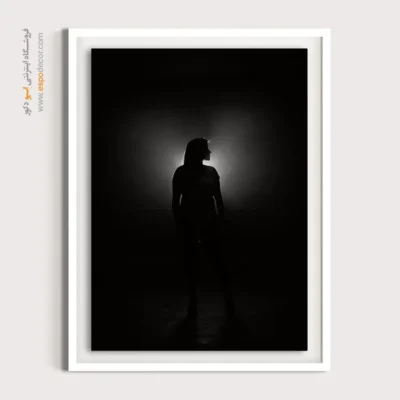 خرید تابلو چهره مفهومی - راز نور – تابلو سیاه و سفید - اسپو دکور