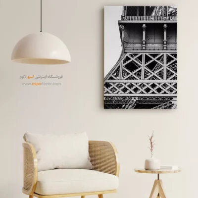 تابلو با تصاویر زیبا برج ایفل - بافت پاریس – تابلو سیاه و سفید - اسپو دکور