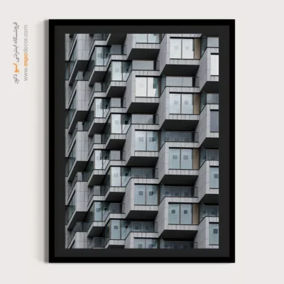 تابلو معماری مدرن - ریتم مکعب – تابلو سیاه و سفید - اسپو دکور