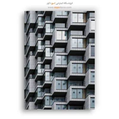 تابلو معماری مدرن - ریتم مکعب – تابلو سیاه و سفید - اسپو دکور