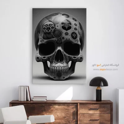 تابلو دیواری با تم مکزیکی - مرگ پرشکوه – تابلو سیاه و سفید - اسپو دکور