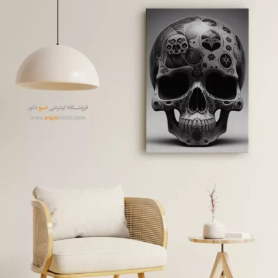 تابلو دیواری با تم مکزیکی - مرگ پرشکوه – تابلو سیاه و سفید - اسپو دکور