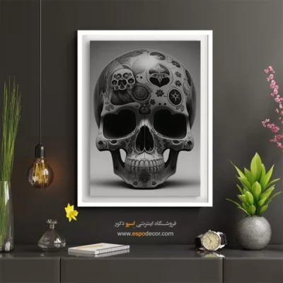 تابلو دیواری با تم مکزیکی - مرگ پرشکوه – تابلو سیاه و سفید - اسپو دکور