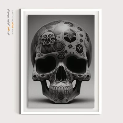تابلو دیواری با تم مکزیکی - مرگ پرشکوه – تابلو سیاه و سفید - اسپو دکور