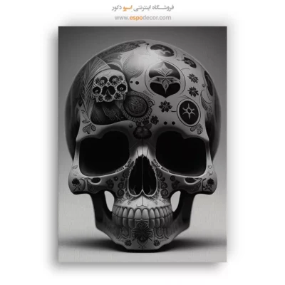 تابلو دیواری با تم مکزیکی - مرگ پرشکوه – تابلو سیاه و سفید - اسپو دکور